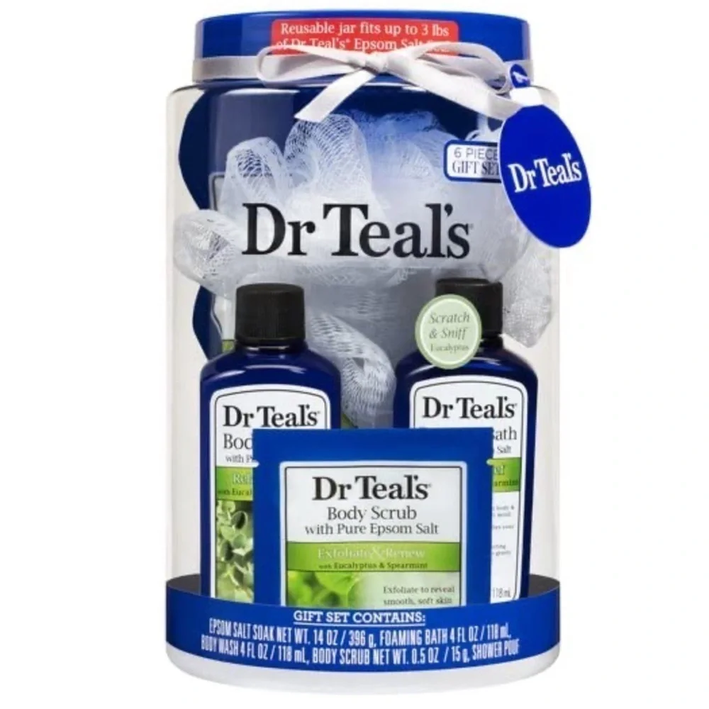Dr. Teal's Epsom Salt Eucalyptus & Spearmint Regimen Set with Reusable Container